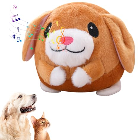 Hundespielzeug Ball,Interaktives Hundespielzeug, Haustier Hundeball Plüschspielzeug, Ball Hüpfspielzeug für Haustiere,Bissfest Leckerli Spielzeug Ball für Haustier Trainingsball 15 cm (Welpe)