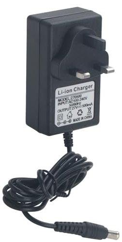 GAOHOU Battery Charger Cable UK Mains Plug For Gtech AirRam Cordless Vacuum AFT001 AR01 AR02 series DM001 series Black