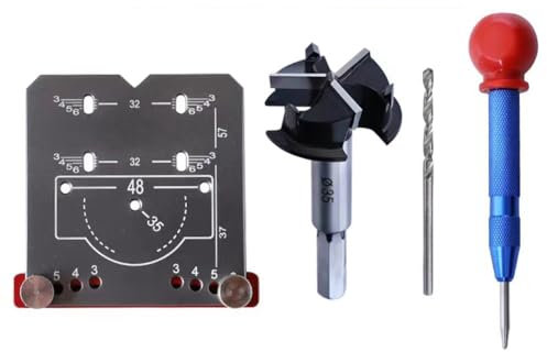 ROBMNE Woodworking Concealed Hinge Jig Kit Aluminium Alloy 35mm Hinge Hole Template Jig for Door Cabinets Hinges Mounting