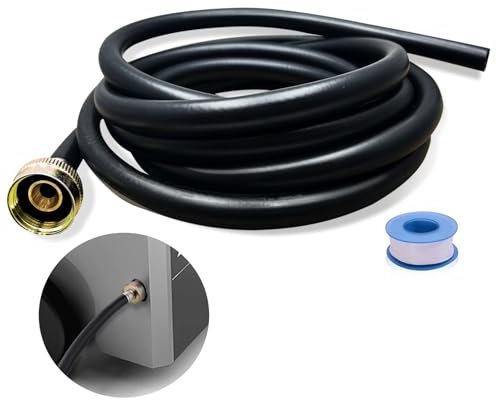 Dehumidifier Drain Hose, 3/4 Inch FHT, 12 Feet with Brass Rustproof Connector Hose for Most of Dehumidifiers (12ft)