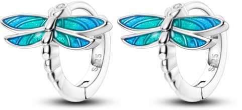 CYCUFF 925 Sterling Silber Hoop Ohrringe Bunte Cubic Zirkonia Schmuck Ohrringes für Frauen Set Ohrring Geschenke für Sie (Libellen-Ohrringe)
