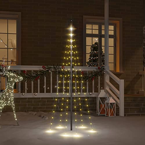 ShGaxin árbol de Navidad en asta de Bandera 108 Leds, Luces Navidad Arbol, Cadena Luces Navidad, Tiras Arbol Navidad, Luz Navidad Exterior, Cadena De Luces De árbol De Navidad,Blanco cálido 180cm