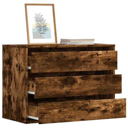 LLEZKBR Schränke & Aufbewahrung-Kommode, Eckkommode, Raucheiche, 80 x 41 x 58 cm, Holzwerkstoff
