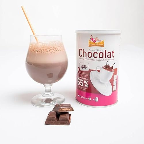 Boisson hyperprotéinée saveur Chocolat intense - Pot de 375 g pour préparer 15 boissons minceur - Boisson protéinée milk-shake