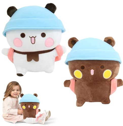 XEERUN Bubu Dudu Kuscheltier, 2 Stück Bubu Dudu Plüsch, Dudu Bubu Plüschtier, Bubu dudu pandabär Kuscheltier Kissen, Geburtstagsgeschenk, Jungen und Mädchen