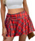 Avidlove Mini jupe décontractée polyvalente pour femme - Sexy - Cordon de serrage - Basique - Taille haute - Jupe patineuse élégante - Jupe plissée - Jupe de tennis, rouge à carreaux, M