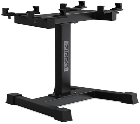 ZIPRO Round Verstellbare Hantelablage, stabile Struktur, bis zu 100 kg Tragkraft, kompatibel mit ZIPRO Round 24 kg und 36 kg Hantelscheiben, ergonomisches Design