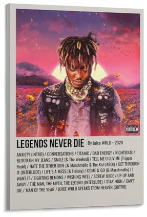 DAGUYS Musikposter Rapper Juice Wrld Legends Never Die Alben, 1 Wandkunst, Bild, Gemälde, Poster, Poster, Kunstwerke, Raumdekoration, 20 x 30 cm