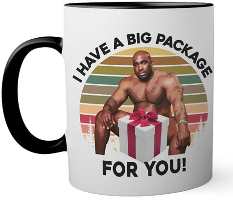 Print Maniacs Retro I Have a Big Package for You Barry Wood Black Coloured Inside with Matching Handle Mug 330ml