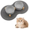 Zosenyer Gamelle Chat Surélevée avec Support, 400ML Gamelle Eau Chat, Gamelle Chien Design à Double Bols, Idéal pour Les Chiots et Les Chats (Gris)