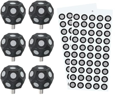 QUARKZMAN 6 Stück 3D Magnetischer Ball Marker mit 100 Stück 6x10mm 3D Scanning Markers 3D Tracking Dots Reference Point 3D Target Diffuse Reflection Markers 3D Scanner Turntable Kompatibel