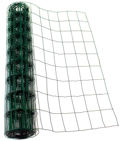 Actiaspet Green PVC Coated Steel Wire Mesh Fencing 90cm Garden Galvanised Fence (25m) 21713