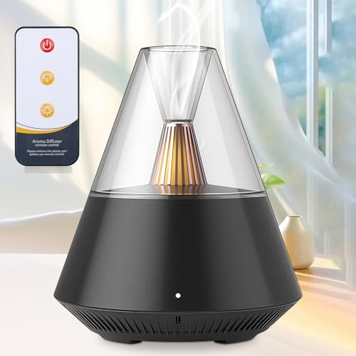Aroma Diffuser für ätherische Öle: WIYETY Intelligente Aroma Diffusor, Duftöl Ultraschall-Raumbefeuchter mit LED-Licht und Fernbedienung, 150ml Fassungsvermögen für Schlafzimmer, Büro, Wohnzimmer