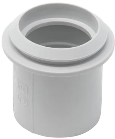 Raccordo giunto per collegamento tubo rigido/corrugato alla cassetta di derivazione, diametro 32 mm, foro scatola 37mm, IP44, per esterno, PVC rigido, impianto elettrico fuori muro, grigio RAL7035