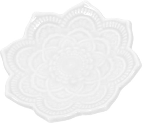 HOMOCONO Bandeja Decorativa De Cerámica Mandala Blanca, Plato Para Joyería y Anillos, Soporte Multifuncional Para Collares y Artículos Diversos, Adecuado Para Tocador y Organización Del Hogar