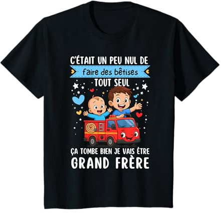 Enfant Futur Grand Frère 2027 Cadeau Garçon Annonce Bébé 2027 T-Shirt