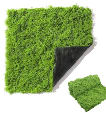 Fausse Mousse,1m x 1m Lavable Peut être Coupé Mousse Artificielle,Gazon de Jardin Réaliste pour Pots de Fleurs,Décorative pour Bricolage,Présentation de Table,Modélisme,Aménagement