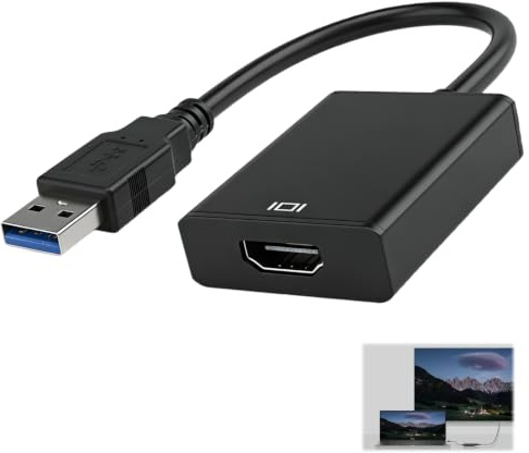 Adattatore USB HDMI 1080p Full HD, cavo USB 3.0 a HDMI per PC e laptop, adattatore per doppio monitor, espansione e specchio, compatibile con Windows 11/10/8/7 e proiettore Mac OS, convertitore Plug