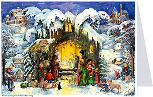 Postkarten Adventskalender/Weihnachtskalender mit Bildern Jesus ist geboren