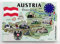 World By Shotglass Kühlschrankmagnet, Motiv: Österreich, EU-Serie, Souvenir, 6,3 x 8,9 cm, Rot und Weiß, Vinyl, 1 Stück