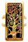 Bague rectangle Arbre de vie Spirales Klimt acier inoxydable cabochon