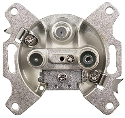 BUSCH JÄGER Komplettset/Antennensteckdosen-Einsatz Radio/TV/SAT (**) WISI + 3fach Rahmen und Abdeckung inkl. 2 x Steckdosen 20 EUC-212, DURO2000 Cremeweiß