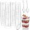 Round Shot Cups -3 ounce-100 Count- Spoons Included-Clear Plastic- Straight Wall Shot Glasses - Mini Cup - Tasting Sample- Party Shooters-Drink Shot Tumblers-Disposable