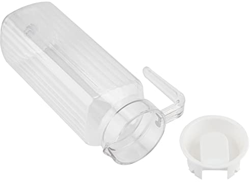 Jarra de acrílico con tapa y asa, estriado, rayado, botella de jugo, cristalería, utensilios para beber, agua helada, dispensador de frío para uso doméstico en la barra(1100ml)