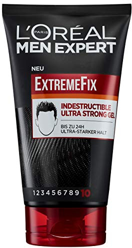 L'Oréal Men Expert Extreme Fix Indestructible Gel: Haargel für auffallend kreative Styles/Looks; Extrem starker Halt; Haar-Styling Creme - ohne verkleben, 150ml
