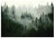 WallArena - Vlies Fototapete Wald Nebel Landschaft Grün Natur Bäume 416x254 cm - Fototapeten - Tapeten - für Wohnzimmer Schlafzimmer - Vliestapete Wandtapete Tapete 3D Effekt- inkl. Kleister