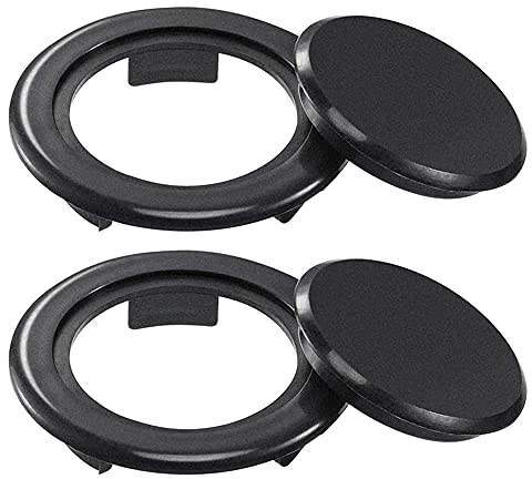 Patio Tischschirm Loch Ring und Kappe Set,2 PCS Tischschirm Loch Ring 1,65 Zoll Schirmloch Ring Tisch für Sonnenschirm für Glas im Freien Garten-Stehtisch Schwarz