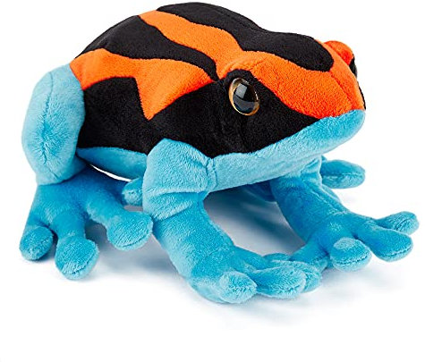 Zappi Co Plüschtier für Kinder, gefüllt, weich, kuschelig, Teil der Safari-Tier-Kollektion, perfekt für Kinder (20 cm Tiefe), Pfeilgiftfrosch, Orange/Blau