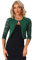 Allegra K Cárdigans Elegantes con Cuello Redondo y Mangas 3/4 de Encaje Transparente para Mujer Verde Oscuro M