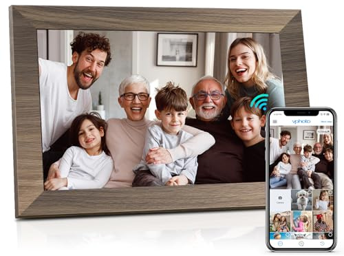 10.1 WiFi Digital Photo Frame, Canupdog IPS Touch Screen Smart Cloud Photo Frame with 16GB Storage, Wall Mountable, Auto-Rotate, Motion Sensor, Share Photos via Frameo App