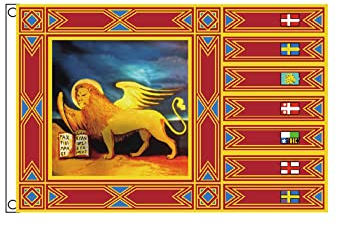 Stormflag Bandiera di Venezia, 100 x 150 cm, motivo: bandiera di Venezia, in poliestere pongee 90 g, con occhielli e doppia cucitura