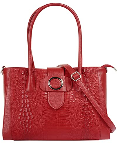 Cluty Shopper Echt Leder Damen | rot | 021330