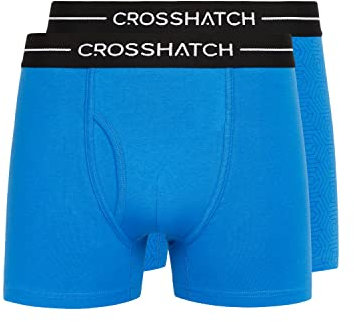 Crosshatch - Mens 'HEXTER' Everyday Essential Multipack Boxer Shorts - 2 Pack - Blue - XL