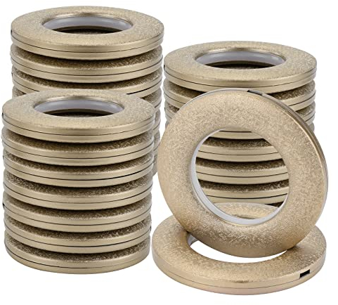 Kinsinder 32 Stück Vorhang Ösenringe, Gardinen Ösenringe Vorhangringe Stoffösen Innendurchmesser 40 mm DIY Ringe für Fenstervorhang Duschvorhang Türvorhang(Helles Curry mattiert)