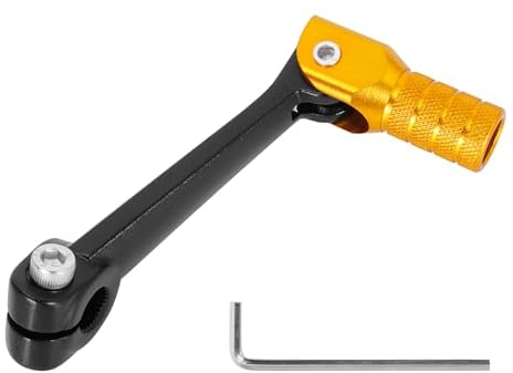 WATODAY CNC Klappbarer Schalthebel Motorrad mit L-Schlüssel für Kayo T2 T4 T4L TTR 125 Zonshen 250cc ATV Dirt Bike Pit Bike – 6061 Luftfahrt-Aluminium, Schwarz, Gold