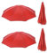 PATIKIL 20 4Pack Angeln Regenschirm Hut Elastisch Faltbare Sonne Regen Kappe Kopf Regenschirm Hände Kostenlos Für Draußen Angeln Camping Rot