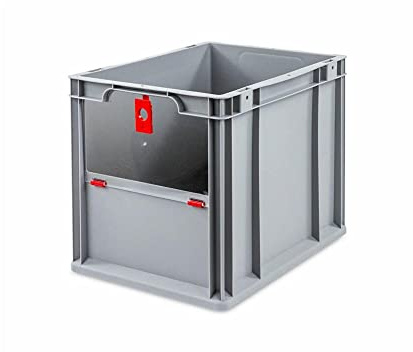 PROREGAL Eurobox NextGen Insight Cover | HxBxT 32x30x40 | 30 Liter | Hoch/Rot | Eurobehälter, Transportbox, Transportbehälter, Stapelbehälter