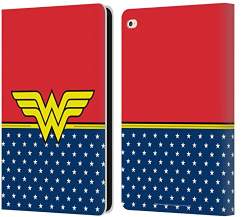Head Case Designs Licenciado Oficialmente Wonder Woman DC Comics Costume Logotipos Carcasa de Cuero Tipo Libro Compatible con Apple iPad Air 2 (2014)