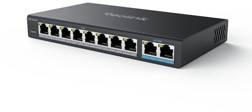 REOLINK PoE Switch with 8 PoE and 2 Gigabit Uplink Ports RLA-PS1