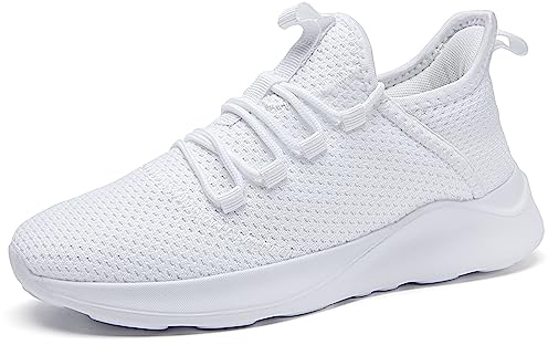 AZSDXS Laufschuhe Herren Atmungsaktive Sportschuhe Sneaker Turnschuhe Running Schuhe Straßenlaufschuhe Tennisschuhe Leichte Joggingschuhe Freizeit Trainingsschuhe fitnessstudio Weiß 39