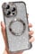 Wirvyuer for iPhone 13 Pro Case Compatible with MagSafe, Cute Glitter Shockproof Magnetic Phone Case with Wireless Charging Support and Protection, Silver
