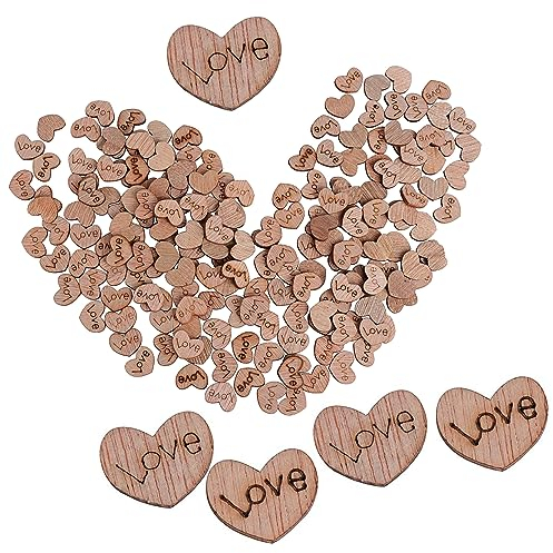 100 pcs Rustic Wooden Love Heart,WoodenHeart Confetti, Mini Wooden Heart Shaped Slices Art Craft Suitable for Party, Valentine's Day, Engagement, Wedding, Baby Shower Decorations