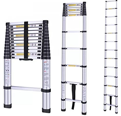 GGZONE Telescoping Extension Ladder 8m/ 7m/ 6.2m/ 5m/ 4m/ 3.8m/ 2m/ 1m, Aluminum Telescopic Ladders for Home Rooftop RV Attic Outdoor Indoor Work, Load 150kg (Size : 1.4m/4.5ft) beautiful scenery