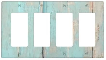 Holz-Lichtschalter-Abdeckplatte mit 4 Schaltern im Landhausstil, 4-Gang, für Badezimmer, Wohnzimmer, Dekoration