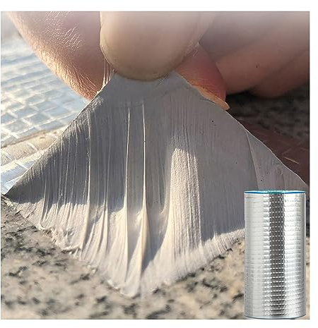 Butylband wasserdichtes Klebeband, Aluminiumfolie Butyldichtungsband für Leckagen, Butylkautschukband zum Mähen für Boot, Rohrabdichtung, Dachriss, Wohnmobil, Markise, Fensterdichtung - 20cm x 5m