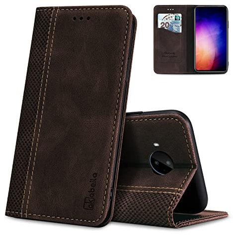 AKABEILA Case for Nokia G42 5G PU Leather Flip Wallet Case with Magnetic Closure Kickstand Card Slots Folio Phone Case Cover Shockproof 6.56 Inch Dark Brown